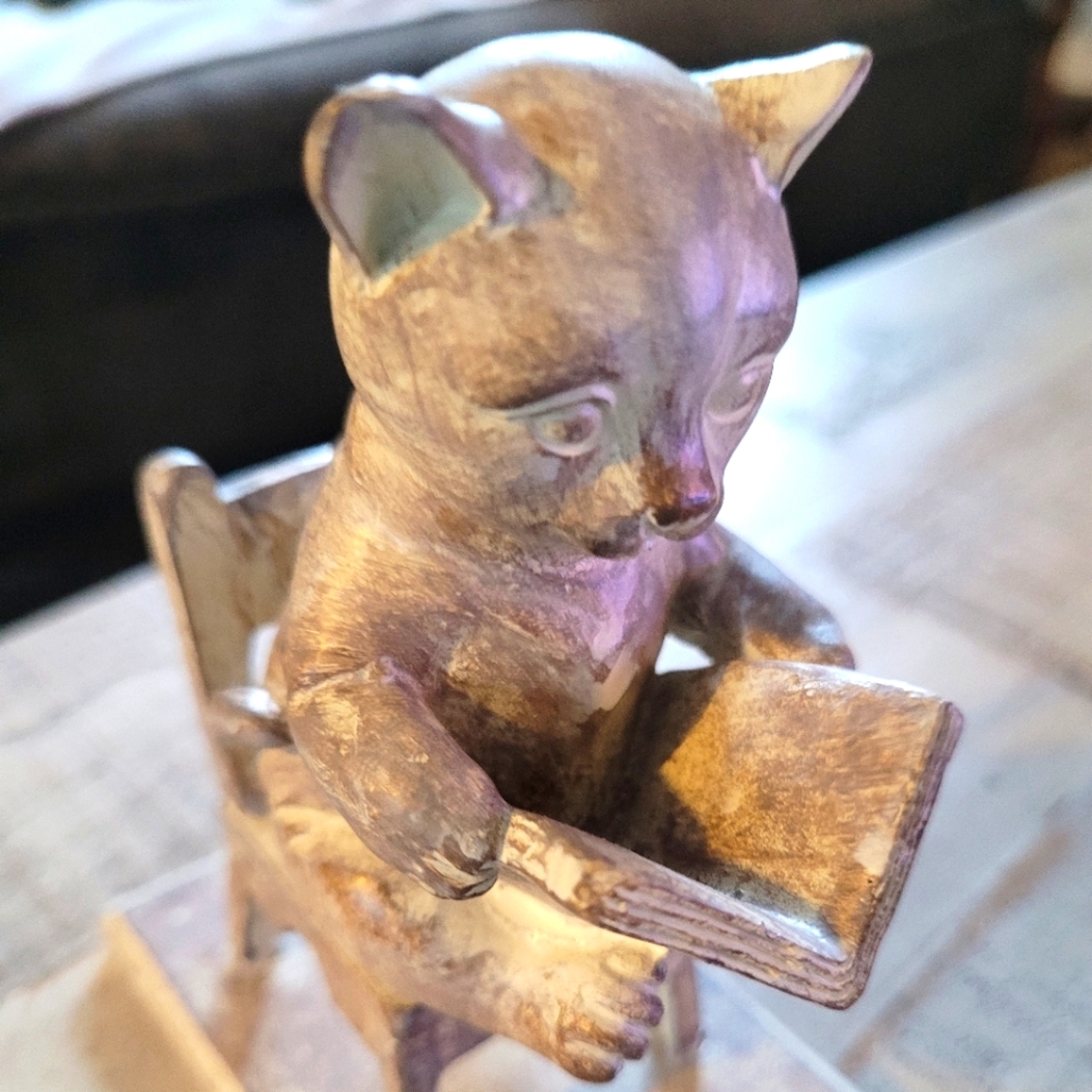New 5" Kitty w Book Figurine